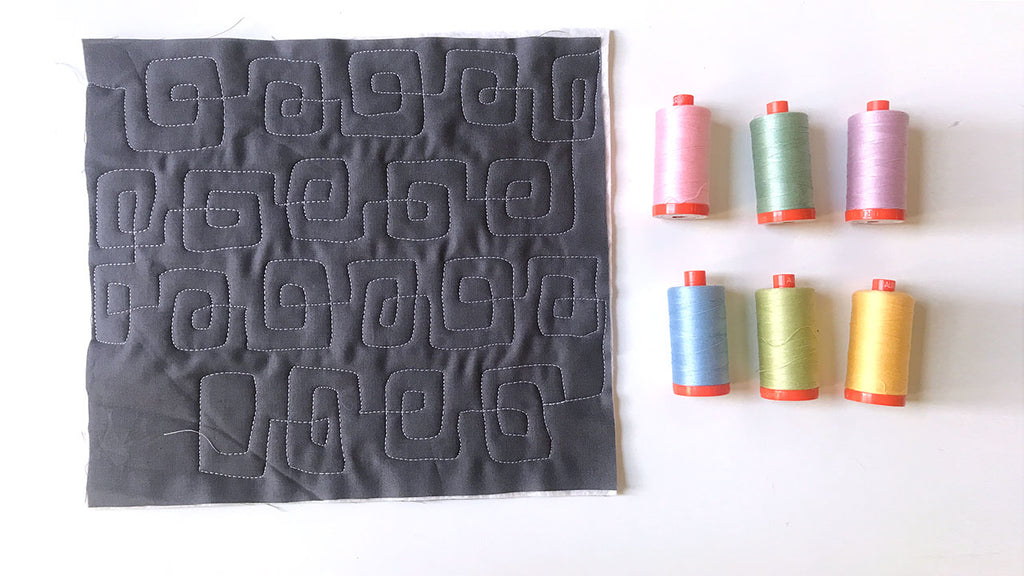How to Free Motion Quilt Spiral Squares