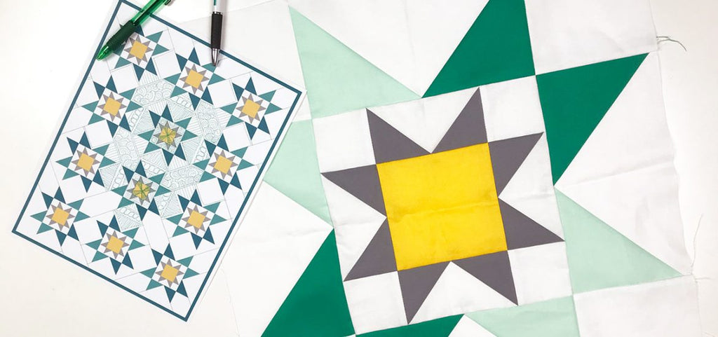 How to Quilt a Star in a Star Block