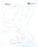 Preprinted HeatnBond Featherlite - Ninja Templates