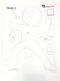 Preprinted HeatnBond Featherlite - Ninja Templates