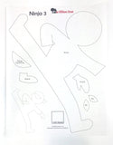 Preprinted HeatnBond Featherlite - Ninja Templates