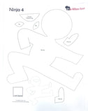 Preprinted HeatnBond Featherlite - Ninja Templates