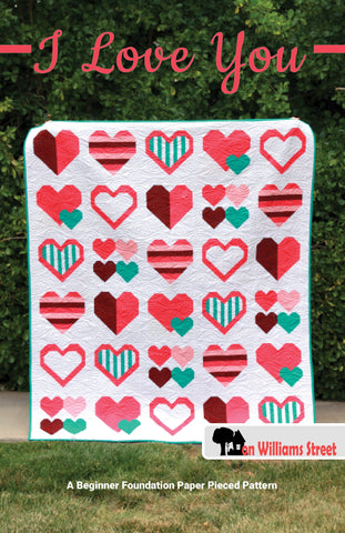 I Love You Modern Quilt Pattern